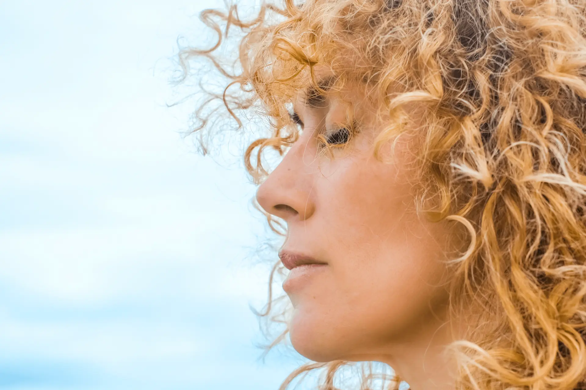 Woman looking calmly into the distance